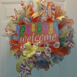 Summer flip flop wreath